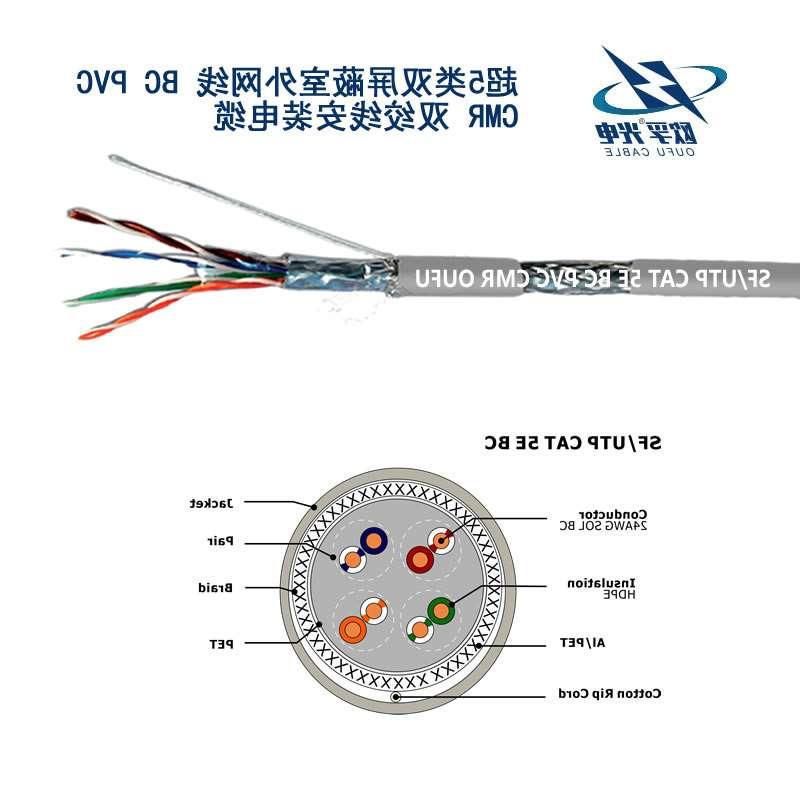 连云港市SF / UTP CAT 5E BC PVC CMR双绞线安装电缆